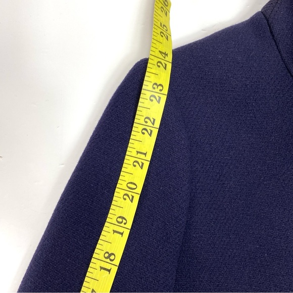 J. Crew Stadium Cloth by Nello Gori Wool Blend Classic Pea Coat Navy Blue 49360 - Picture 12 of 14
